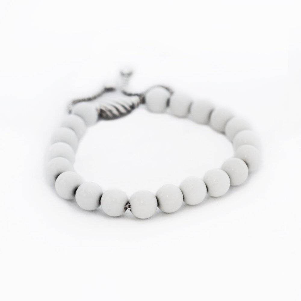 David Yurman Silver 925 Spiritual Agate Beads Bracelet